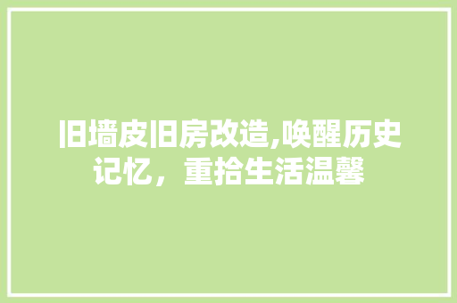 旧墙皮旧房改造,唤醒历史记忆，重拾生活温馨