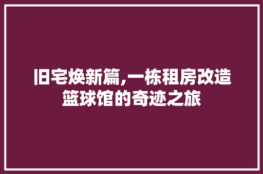 旧宅焕新篇,一栋租房改造篮球馆的奇迹之旅