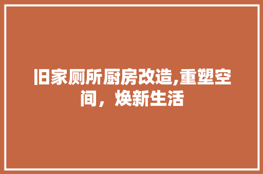 旧家厕所厨房改造,重塑空间，焕新生活