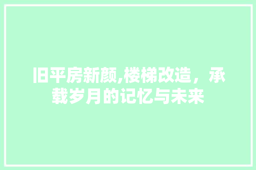 旧平房新颜,楼梯改造，承载岁月的记忆与未来