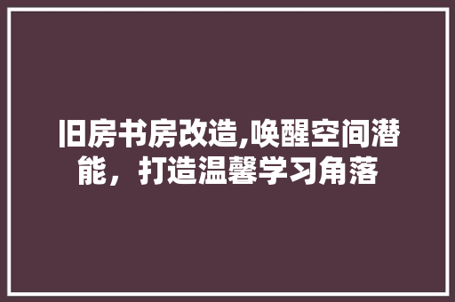 旧房书房改造,唤醒空间潜能，打造温馨学习角落