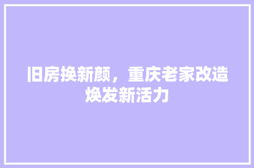 旧房换新颜，重庆老家改造焕发新活力