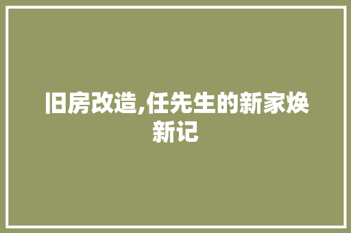 旧房改造,任先生的新家焕新记