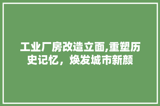 工业厂房改造立面,重塑历史记忆，焕发城市新颜