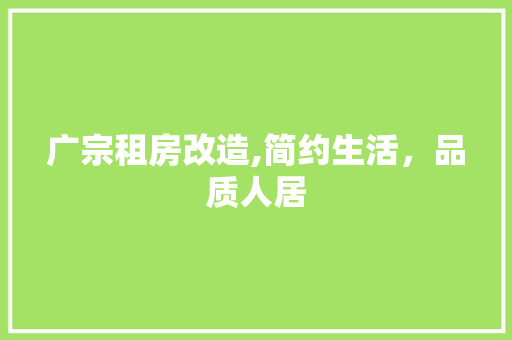 广宗租房改造,简约生活，品质人居 户内维修