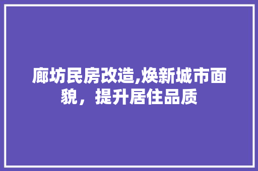 廊坊民房改造,焕新城市面貌，提升居住品质 厨房维修