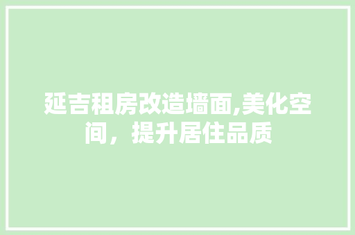 延吉租房改造墙面,美化空间，提升居住品质 户内维修