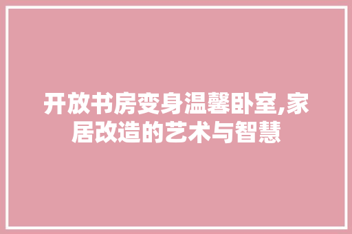 开放书房变身温馨卧室,家居改造的艺术与智慧