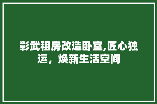 彰武租房改造卧室,匠心独运，焕新生活空间