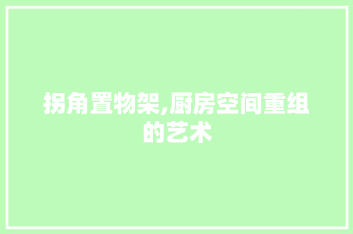 拐角置物架,厨房空间重组的艺术