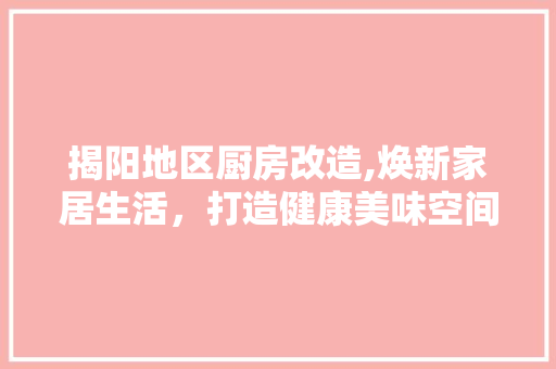 揭阳地区厨房改造,焕新家居生活，打造健康美味空间