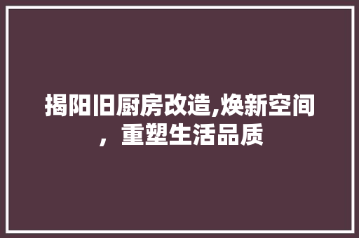 揭阳旧厨房改造,焕新空间，重塑生活品质