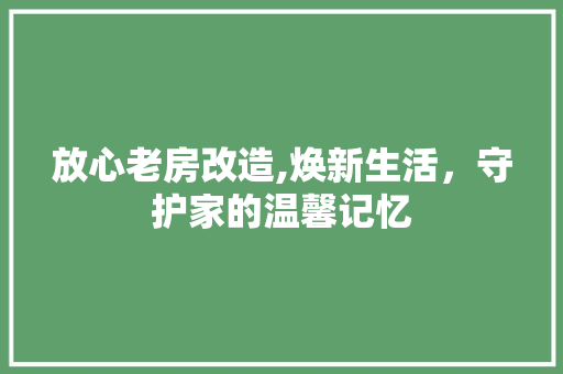 放心老房改造,焕新生活，守护家的温馨记忆
