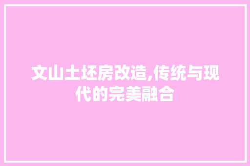文山土坯房改造,传统与现代的完美融合