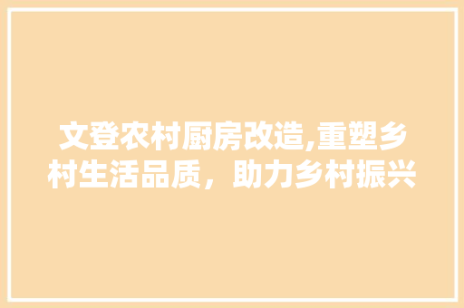 文登农村厨房改造,重塑乡村生活品质，助力乡村振兴