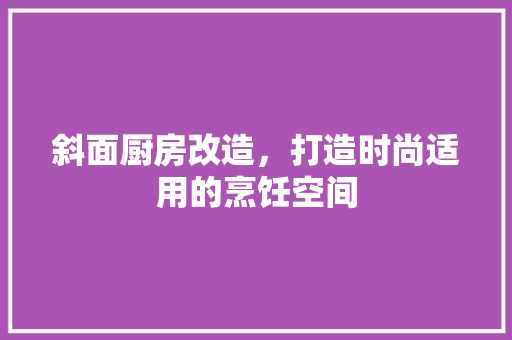 斜面厨房改造，打造时尚适用的烹饪空间