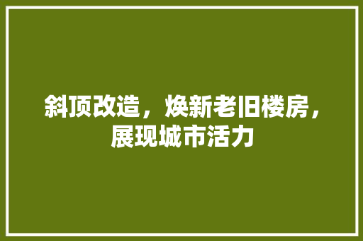 斜顶改造，焕新老旧楼房，展现城市活力