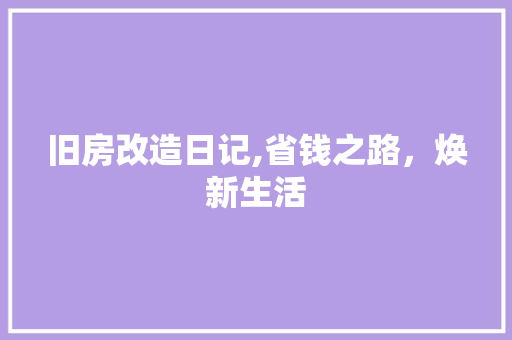 旧房改造日记,省钱之路，焕新生活 厨房维修