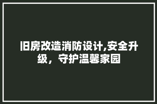 旧房改造消防设计,安全升级，守护温馨家园