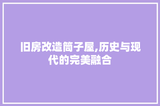 旧房改造筒子屋,历史与现代的完美融合