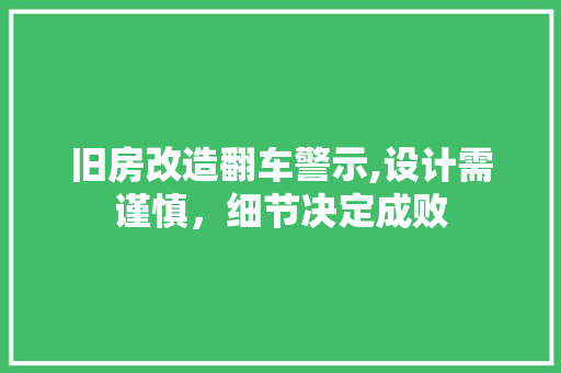 旧房改造翻车警示,设计需谨慎，细节决定成败