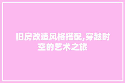 旧房改造风格搭配,穿越时空的艺术之旅