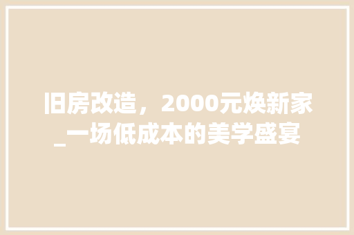 旧房改造，2000元焕新家_一场低成本的美学盛宴