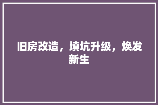 旧房改造，填坑升级，焕发新生 厨房维修