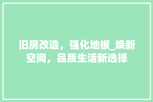 旧房改造，强化地板_焕新空间，品质生活新选择