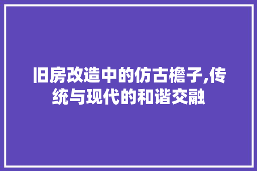 旧房改造中的仿古檐子,传统与现代的和谐交融