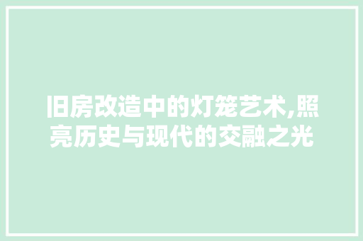 旧房改造中的灯笼艺术,照亮历史与现代的交融之光