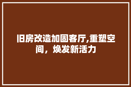 旧房改造加固客厅,重塑空间，焕发新活力