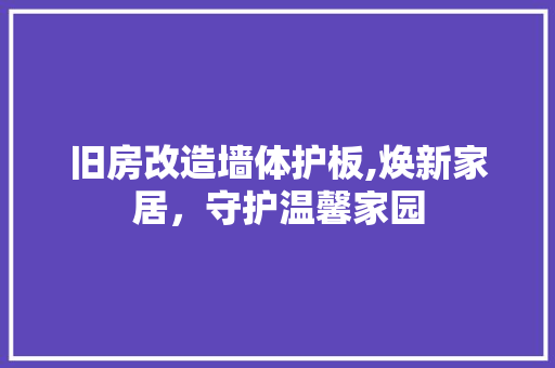 旧房改造墙体护板,焕新家居，守护温馨家园