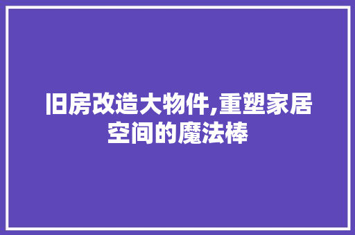 旧房改造大物件,重塑家居空间的魔法棒