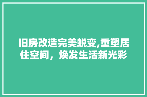 旧房改造完美蜕变,重塑居住空间，焕发生活新光彩