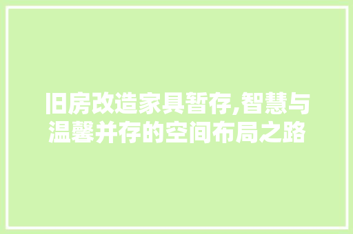 旧房改造家具暂存,智慧与温馨并存的空间布局之路