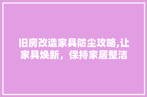 旧房改造家具防尘攻略,让家具焕新，保持家居整洁