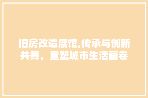 旧房改造展馆,传承与创新共舞，重塑城市生活画卷