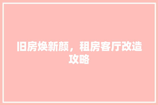 旧房焕新颜，租房客厅改造攻略