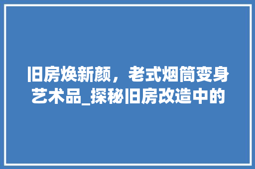 旧房焕新颜，老式烟筒变身艺术品_探秘旧房改造中的创意与匠心