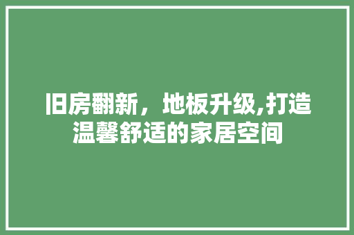 旧房翻新，地板升级,打造温馨舒适的家居空间
