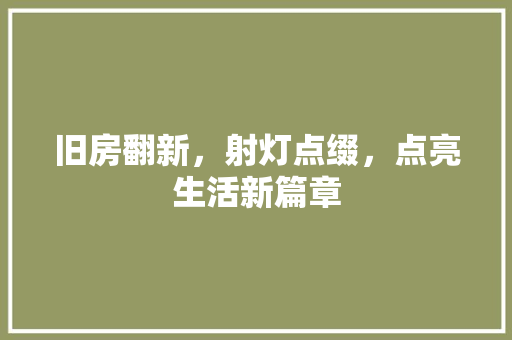 旧房翻新，射灯点缀，点亮生活新篇章