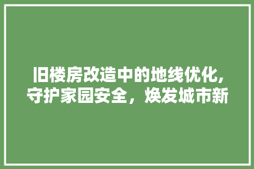 旧楼房改造中的地线优化,守护家园安全，焕发城市新活力