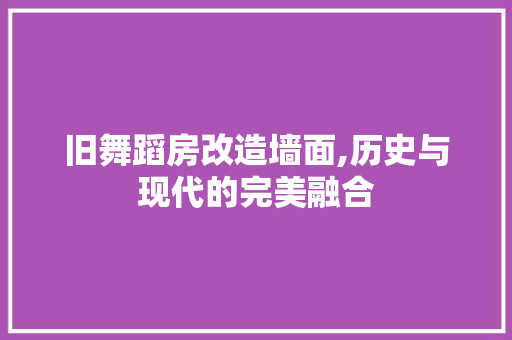 旧舞蹈房改造墙面,历史与现代的完美融合