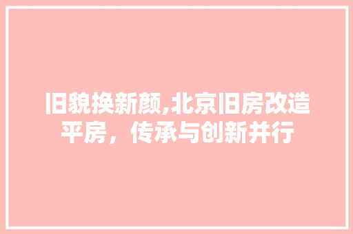旧貌换新颜,北京旧房改造平房，传承与创新并行