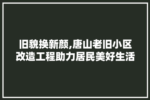 旧貌换新颜,唐山老旧小区改造工程助力居民美好生活