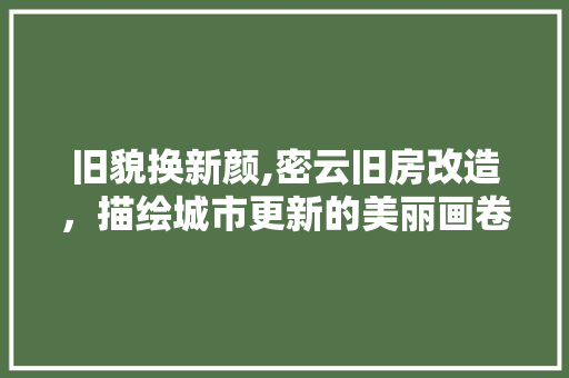 旧貌换新颜,密云旧房改造，描绘城市更新的美丽画卷