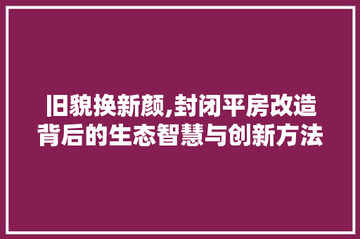 旧貌换新颜,封闭平房改造背后的生态智慧与创新方法