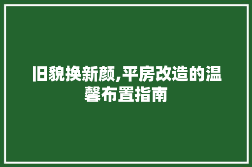 旧貌换新颜,平房改造的温馨布置指南