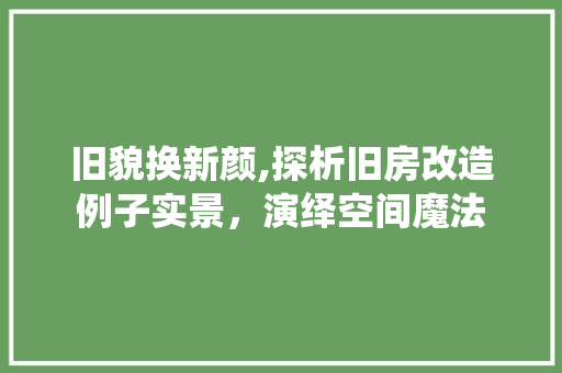 旧貌换新颜,探析旧房改造例子实景，演绎空间魔法 家电维修